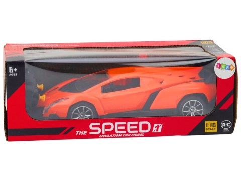 Zdalnie Sterowany Samochód Sportowy Pomarańczowe Auto RC 1:16 LEAN Toys Zdalnie Sterowany Samochód Sportowy Pomarańczowe Auto RC 1:16 LEAN Toys