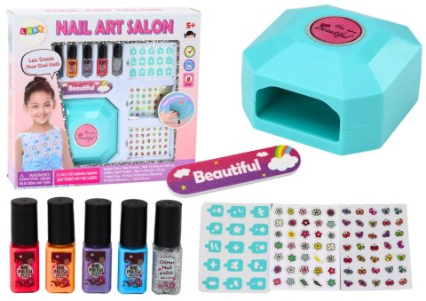 Zestaw Do Stylizacji Paznokci Manicure Lakiery Naklejki Suszarka LEAN Toys Zestaw Do Stylizacji Paznokci Manicure Lakiery Naklejki Suszarka LEAN Toys