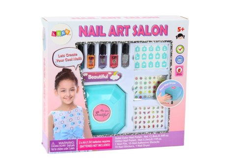 Zestaw Do Stylizacji Paznokci Manicure Lakiery Naklejki Suszarka LEAN Toys Zestaw Do Stylizacji Paznokci Manicure Lakiery Naklejki Suszarka LEAN Toys