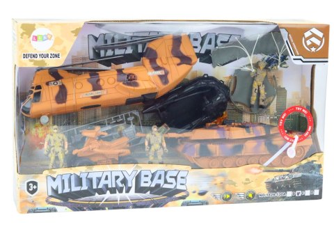 Zestaw Militarny Czołg Wojskowy Helikopter Śmigłowiec Spadochroniarz Dźwięki LEAN Toys Zestaw Militarny Czołg Wojskowy Helikopter Śmigłowiec Spadochroniarz Dźwięki LEAN Toys
