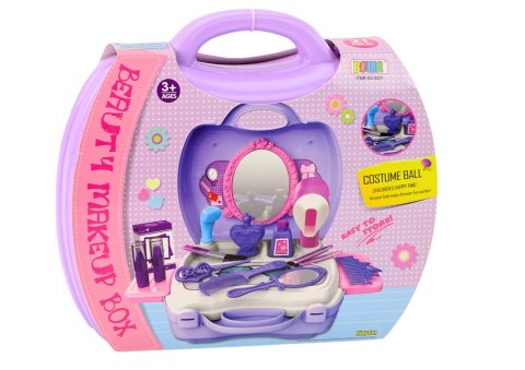 Zestaw Piękności Fryzjerski W Walizce Fioletowy Suszarka Lusterko LEAN Toys Zestaw Piękności Fryzjerski W Walizce Fioletowy Suszarka Lusterko LEAN Toys