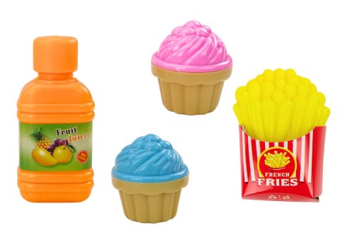 Zestaw Produktów Spożywczych Pizza Frytki Lody Sztućce LEAN Toys Zestaw Produktów Spożywczych Pizza Frytki Lody Sztućce LEAN Toys