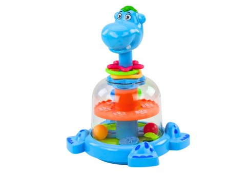 Bączek Z Kulkami Hipopotam Dla Niemowląt Niebieski LEAN Toys Bączek Z Kulkami Hipopotam Dla Niemowląt Niebieski LEAN Toys