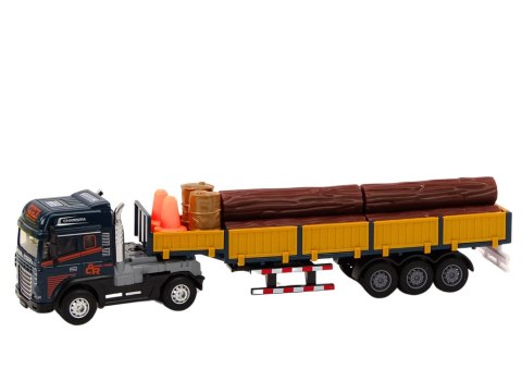 Ciężarówka Z Drewnem Niebieska Tir Przyczepa 1:24 Bale Dźwięki Światła LEAN Toys Ciężarówka Z Drewnem Niebieska Tir Przyczepa 1:24 Bale Dźwięki Światła LEAN Toys
