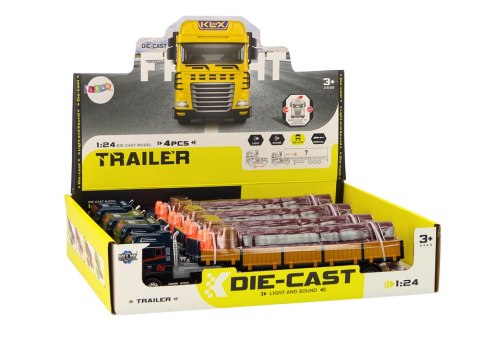 Ciężarówka Z Drewnem Niebieska Tir Przyczepa 1:24 Bale Dźwięki Światła LEAN Toys Ciężarówka Z Drewnem Niebieska Tir Przyczepa 1:24 Bale Dźwięki Światła LEAN Toys