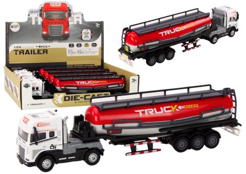 Ciężarówka Z Przyczepą Cysterna TIR 1:24 Auto Ciężarowe Światła Dźwięki LEAN Toys Ciężarówka Z Przyczepą Cysterna TIR 1:24 Auto Ciężarowe Światła Dźwięki LEAN Toys