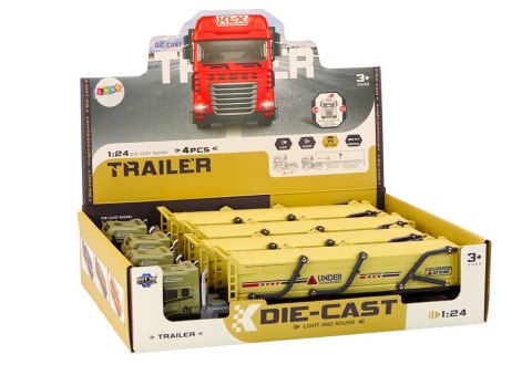 Ciężarówka Z Przyczepą TIR Pojazd Transportowy 1:24 Dźwięki Światła LEAN Toys Ciężarówka Z Przyczepą TIR Pojazd Transportowy 1:24 Dźwięki Światła LEAN Toys