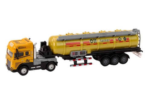 Cysterna Z Paliwem Ciężarówka TIR 1:24 Przyczepa Dźwięki Światła Żółta LEAN Toys Cysterna Z Paliwem Ciężarówka TIR 1:24 Przyczepa Dźwięki Światła Żółta LEAN Toys