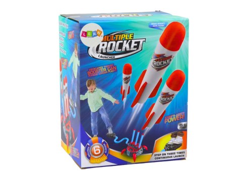 Gra Potrójna Wyrzutnia Katapulta Rakiet Piankowych Pompka LEAN Toys Gra Potrójna Wyrzutnia Katapulta Rakiet Piankowych Pompka LEAN Toys