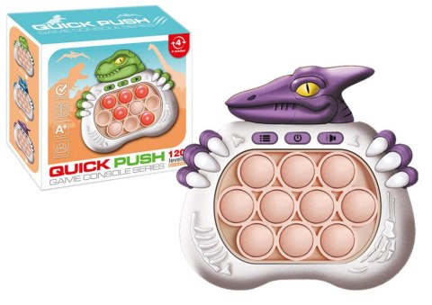 Gra Sensoryczna Dinozaur Pop It Na Baterie Światła Dźwięki Fioletowy LEAN Toys Gra Sensoryczna Dinozaur Pop It Na Baterie Światła Dźwięki Fioletowy LEAN Toys