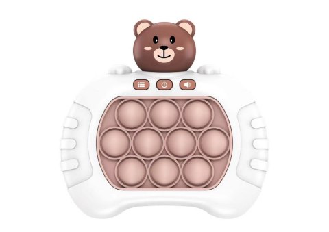 Gra Sensoryczna Miś Pop It Na Baterie Światła Dźwięki Biała LEAN Toys Gra Sensoryczna Miś Pop It Na Baterie Światła Dźwięki Biała LEAN Toys