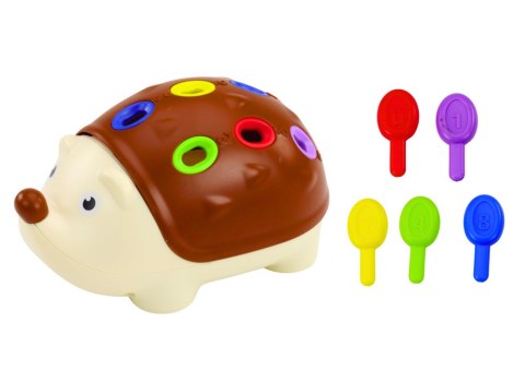 Jeżyk Sensoryczny Dla Niemowląt Patyczki Numerki Kolorowe LEAN TOYS Jeżyk Sensoryczny Dla Niemowląt Patyczki Numerki Kolorowe LEAN TOYS