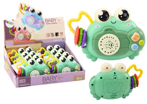 Krab Aparat Grzechotka Projektor Na Baterie Dźwięki Zielony LEAN TOYS Krab Aparat Grzechotka Projektor Na Baterie Dźwięki Zielony LEAN TOYS