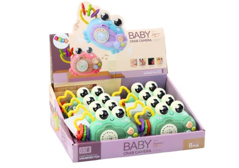Krab Aparat Grzechotka Projektor Na Baterie Dźwięki Zielony LEAN TOYS Krab Aparat Grzechotka Projektor Na Baterie Dźwięki Zielony LEAN TOYS