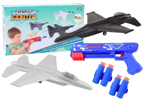 Pistolet Na Strzałki 2w1 Wyrzutnia Samolotów Niebieski LEAN Toys Pistolet Na Strzałki 2w1 Wyrzutnia Samolotów Niebieski LEAN Toys