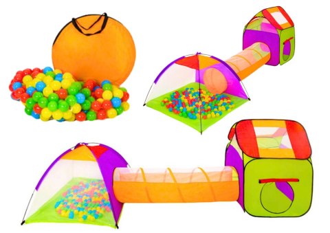 Plac Zabaw 3w1 Domek Namiot Tunel Kulki Kolorowy LEAN Toys Plac Zabaw 3w1 Domek Namiot Tunel Kulki Kolorowy LEAN Toys