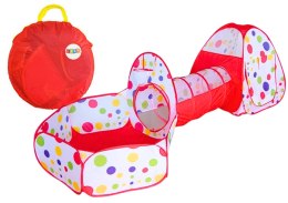 Plac Zabaw Dla Dzieci 3w1 Namiot Iglo Tunel Basen Kosz Na Piłki Czerwony LEAN Toys