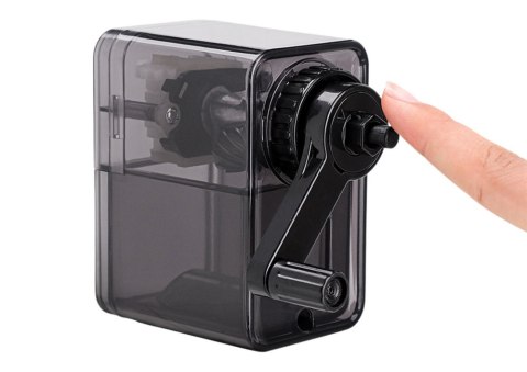 Temperówka Strugaczka Na Korbkę Z Pojemnikiem Czarna LEAN Temperówka Strugaczka Na Korbkę Z Pojemnikiem Czarna LEAN