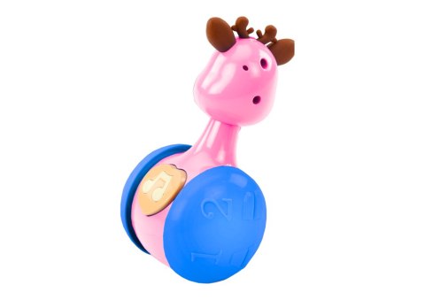 Wańka Wstańka Jelonek Koraliki Piszczałka Różowy LEAN TOYS Wańka Wstańka Jelonek Koraliki Piszczałka Różowy LEAN TOYS
