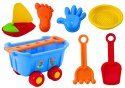 Zabawki Do Piasku Wózek Niebieski Grabki Łopatka Łódka 8 El LEAN Toys