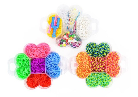 Zestaw Gumek Do Tworzenia Bransoletek DIY 4500 El LEAN Toys Zestaw Gumek Do Tworzenia Bransoletek DIY 4500 El LEAN Toys