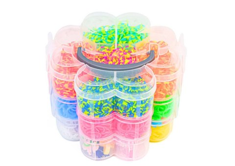 Zestaw Gumek Do Tworzenia Bransoletek DIY 4500 El LEAN Toys Zestaw Gumek Do Tworzenia Bransoletek DIY 4500 El LEAN Toys