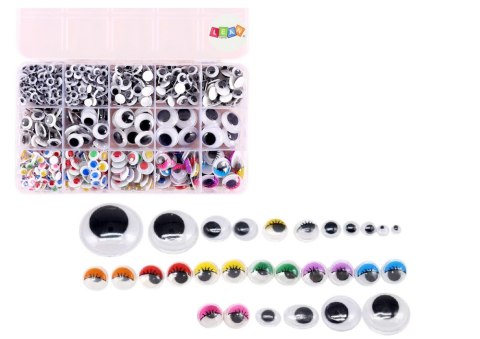 Zestaw Oczek Samoprzylepnych Ruchome Kolorowe Organizer 750 szt. LEAN Toys Zestaw Oczek Samoprzylepnych Ruchome Kolorowe Organizer 750 szt. LEAN Toys