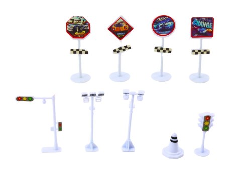 Zestaw Resoraków W Walizce 25szt Znaki Drogowe Samochody LEAN Toys Zestaw Resoraków W Walizce 25szt Znaki Drogowe Samochody LEAN Toys