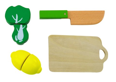Zestaw Warzyw i Owoców Do Krojenia W Wiaderku Deska Nóż Drewniane LEAN Toys Zestaw Warzyw i Owoców Do Krojenia W Wiaderku Deska Nóż Drewniane LEAN Toys