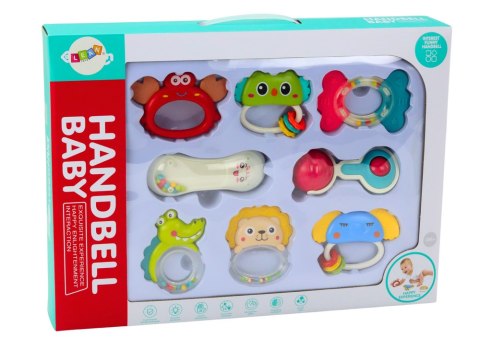 Zestaw Zabawek Grzechotek Gryzaków Zwierzątka 8 Sztuk LEAN Toys Zestaw Zabawek Grzechotek Gryzaków Zwierzątka 8 Sztuk LEAN Toys