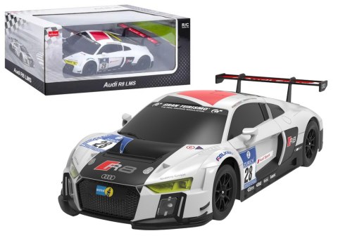 Auto R/C 1:24 Zdalnie Sterowane Sportowe AUDI R8 LMS Biało-Czarne Rastar Auto R/C 1:24 Zdalnie Sterowane Sportowe AUDI R8 LMS Biało-Czarne Rastar