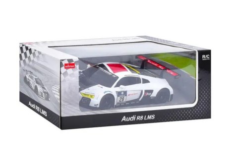 Auto R/C 1:24 Zdalnie Sterowane Sportowe AUDI R8 LMS Biało-Czarne Rastar Auto R/C 1:24 Zdalnie Sterowane Sportowe AUDI R8 LMS Biało-Czarne Rastar