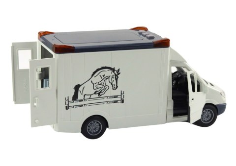 Auto Transporter Koni Otwierane Drzwi Światło Dźwięk Biały LEAN Toys Auto Transporter Koni Otwierane Drzwi Światło Dźwięk Biały LEAN Toys