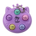 Brelok Mini Gra Zręcznościowa Wac A Mole Kotki Fioletowy Różowy Żółty LEAN TOYS