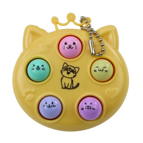 Brelok Mini Gra Zręcznościowa Wac A Mole Kotki Fioletowy Różowy Żółty LEAN TOYS Brelok Mini Gra Zręcznościowa Wac A Mole Kotki Fioletowy Różowy Żółty LEAN TOYS