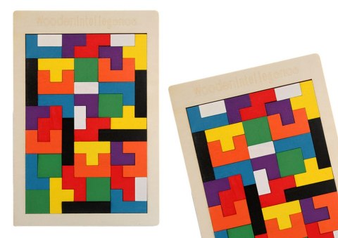 Drewniane Puzzle Układanka Logiczna 40 Elementów LEAN TOYS Drewniane Puzzle Układanka Logiczna 40 Elementów LEAN TOYS