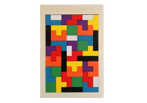 Drewniane Puzzle Układanka Logiczna 40 Elementów LEAN TOYS Drewniane Puzzle Układanka Logiczna 40 Elementów LEAN TOYS