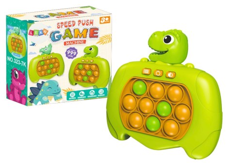 Gra Zręcznościowa Pop-It Konsola 999 Poziomów Dinozaur Zielona B LEAN TOYS Gra Zręcznościowa Pop-It Konsola 999 Poziomów Dinozaur Zielona B LEAN TOYS