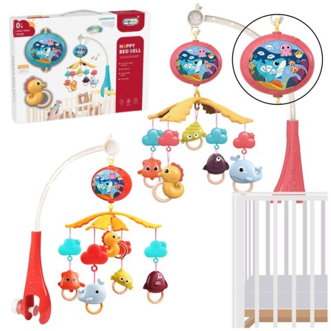 Karuzela Do Łóżeczka Sterowana Pilotem Projektor Dźwięki Czerwona LEAN Toys Karuzela Do Łóżeczka Sterowana Pilotem Projektor Dźwięki Czerwona LEAN Toys