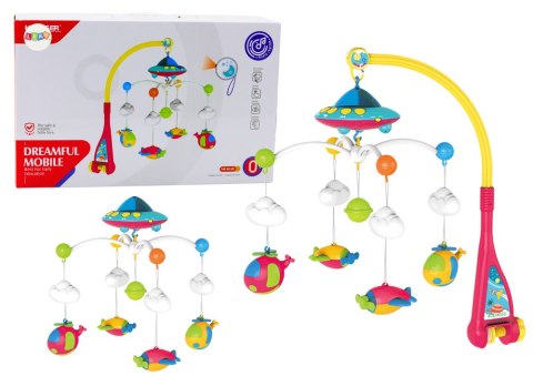 Karuzelka Do Łóżeczka Dla Niemowlaka Ufo Samoloty Projektor 108 Melodii LEAN Toys Karuzelka Do Łóżeczka Dla Niemowlaka Ufo Samoloty Projektor 108 Melodii LEAN Toys