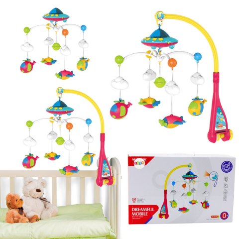 Karuzelka Do Łóżeczka Dla Niemowlaka Ufo Samoloty Projektor 108 Melodii LEAN Toys Karuzelka Do Łóżeczka Dla Niemowlaka Ufo Samoloty Projektor 108 Melodii LEAN Toys