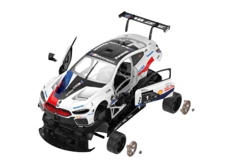 Klocki Konstrukcyjne Auto Rastar RC 1:18 BMW M8 GTE Białe 66 Elementów Rastar Klocki Konstrukcyjne Auto Rastar RC 1:18 BMW M8 GTE Białe 66 Elementów Rastar