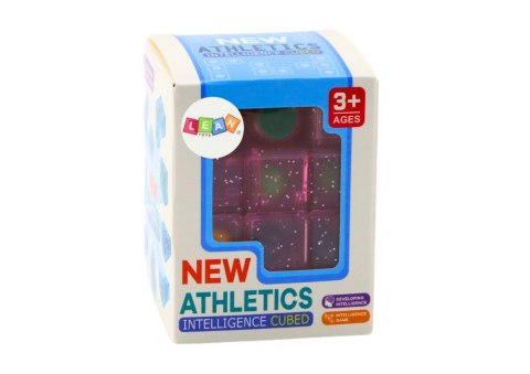 Klocki Logiczne Puzzle Układanka Kostka Gra Różowa LEAN TOYS Klocki Logiczne Puzzle Układanka Kostka Gra Różowa LEAN TOYS