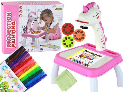 Projektor Do Rysowania Jednorożec Pisaki Wkładki Różowy LEAN Toys Projektor Do Rysowania Jednorożec Pisaki Wkładki Różowy LEAN Toys
