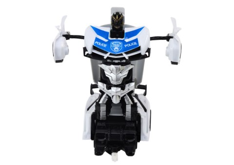 Samochód R/C Policyjny 2w1 Auto Robot Dźwięki Światła LEAN Toys Samochód R/C Policyjny 2w1 Auto Robot Dźwięki Światła LEAN Toys
