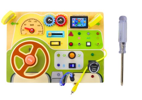 Tablica Analogowa Sensoryczna Manipulacyjna Samochód Światła LED LEAN Toys Tablica Analogowa Sensoryczna Manipulacyjna Samochód Światła LED LEAN Toys
