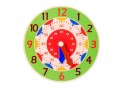 Zegar Drewniany Edukacyjny Godziny Minuty Sekundy Zielony LEAN TOYS