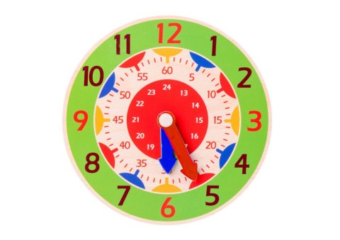 Zegar Drewniany Edukacyjny Godziny Minuty Sekundy Zielony LEAN TOYS Zegar Drewniany Edukacyjny Godziny Minuty Sekundy Zielony LEAN TOYS