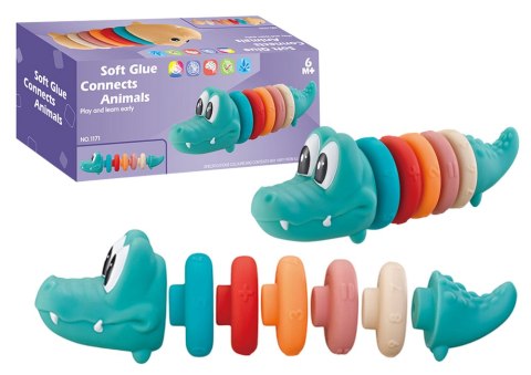 Zestaw Edukacyjny Dla Malucha Miękka Piramidka Krokodyl LEAN Toys Zestaw Edukacyjny Dla Malucha Miękka Piramidka Krokodyl LEAN Toys