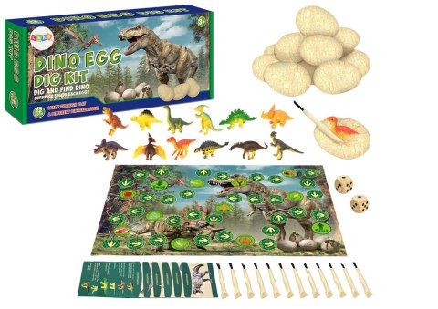 Zestaw Jaj Dinozaurów Figurki Wykopaliska Gra Planszowa 12 Szt LEAN Toys Zestaw Jaj Dinozaurów Figurki Wykopaliska Gra Planszowa 12 Szt LEAN Toys